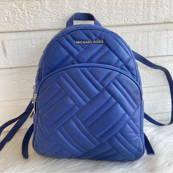 MICHAEL KORS Royal Blue Backpack Shoulder Bag Sheila Jet Set Jaycee Cooper Quilt - Picture 11 of 11